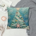 thumbnail image 2 of Patifu  Christmas Pillow Covers   Shell Starfish Throw Pillow Covers Farmhouse Xmas Winter Blue Pillowcase Home Decor Living Room House Decorative Cushion Case for Sofa Couch 18x18in, 2 of 5