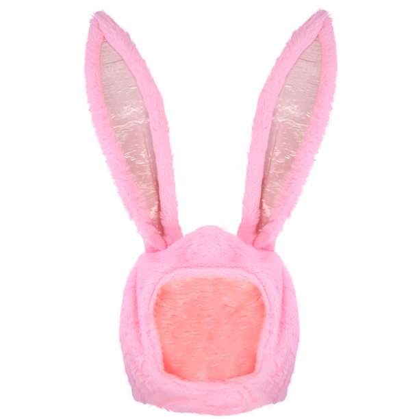 FELTECHELECTR Sombrero de conejo de Pascua, sombrero de conejo de peluche con orejas 3D, accesorio divertido para fotos, disfraz de cosplay para fiesta