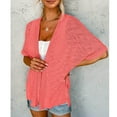 thumbnail image 3 of qucoqpe Womens Summer Lightweight Cardigan V Neck Short Sleeve Open Front Casual Solid Loose Beach Swimsuit Coverup for Women, 3 of 5