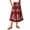 Wine, variant on Women's Summer Floral Pattern High Waist Flowy Midi Printed Casual Skirt A Line Fashion Army Green L