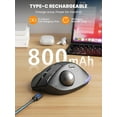 thumbnail image 3 of Ergonomic Wireless Trackball Mouse, Adjustable Angle, Thumb Control, Quiet Click, Rechargeable, Multi-Device Bluetooth & USB, for Windows Mac-Black Ball, 3 of 8