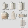 thumbnail image 6 of HonorHut Luggage Organizer Bags Expandable Storage Totes Durable Space Saver Storage Bags Mesh Packing Bags with Zipper Lightweight Moving Bags 7 Set Travel Accessories Beige, 6 of 6