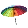 thumbnail image 3 of Long Handled Umbrella 24 Rib Large Windproof Reinforced Straight Umbrella for Outdoor Gift Rainbow, 3 of 5
