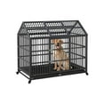 thumbnail image 3 of Heavy Duty Dog Crate, Metal Wire Dog Cage with Divider, Indestructible Dog Crate Kennel, for Large Dogs,Sturdy Locks Design/Double Door with Wheels/Removable Tray, 3 of 8