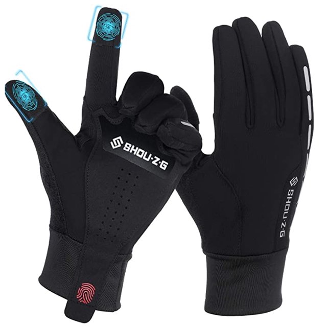 Bicicleta Guantes impermeables para pantalla táctil Deporte Ciclismo Fleece Calentador de manos (Negro XL) Ehuebsd Para Eestrenar