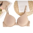 thumbnail image 2 of YOIAVAIOY Women's Wireless Solid Bra 4 Row 3 Hook Racerback Lift Ladies Everyday Lingerie Khaki M, 2 of 6