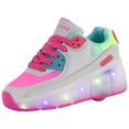 thumbnail image 3 of SDSPEED 7 Colors LED Rechargeable Kids Roller Skate Shoes with Single Wheel Shoes Sport Sneaker, 3 of 4