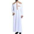 thumbnail image 1 of Mefallenssiah Hauts pour Hommes, Liquidation Robe Musulmane pour Hommes Robe Arabe Manches Longues Col Rond Poches Longue Chemise Mode Décontractée, 1 of 1