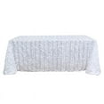 thumbnail image 2 of Balsa Circle 90" x 132" White Leaf Petals Taffeta Rectangle Tablecloth Reception Catering, 2 of 8