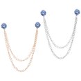 thumbnail image 1 of Pinzas de broche de cadena de strass Uxcell, 2 piezas de cadena de borlas de cristal redondas en azul, 1 of 7