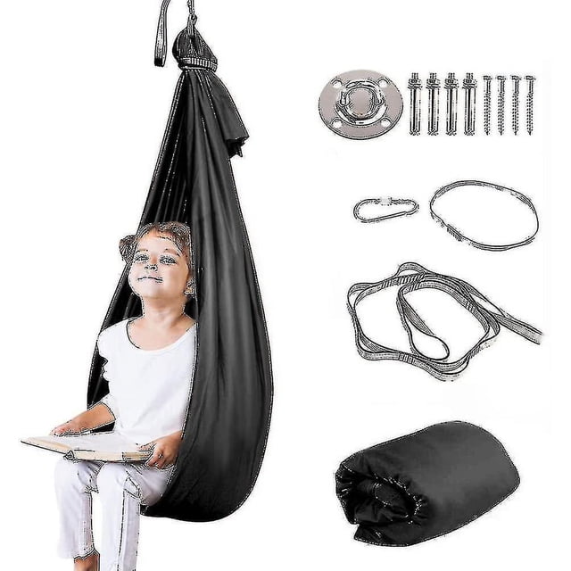 Columpio sensorial terapéutico para niños con necesidades especiales, hamaca ajustable para niños con autismo, TDAH, Aspergers, integración sensorial (hardware incluido)