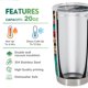 thumbnail image 5 of Taza Tumbler Oasisdream de acero inoxidable de 600 ml con estampado de calaveras, 5 of 6