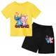 thumbnail image 3 of Conjunto de 2 camisetas y pantalones cortos de Disney Stitch para niños de 2 a 12 años, ropa informal de verano de manga corta con estampado de anime para niños, 3 of 5