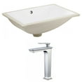 thumbnail image 1 of 18.25-in. W CUPC Rectangle Bathroom Undermount Sink Set In White - Chrome Hardware AI-22890, 1 of 8