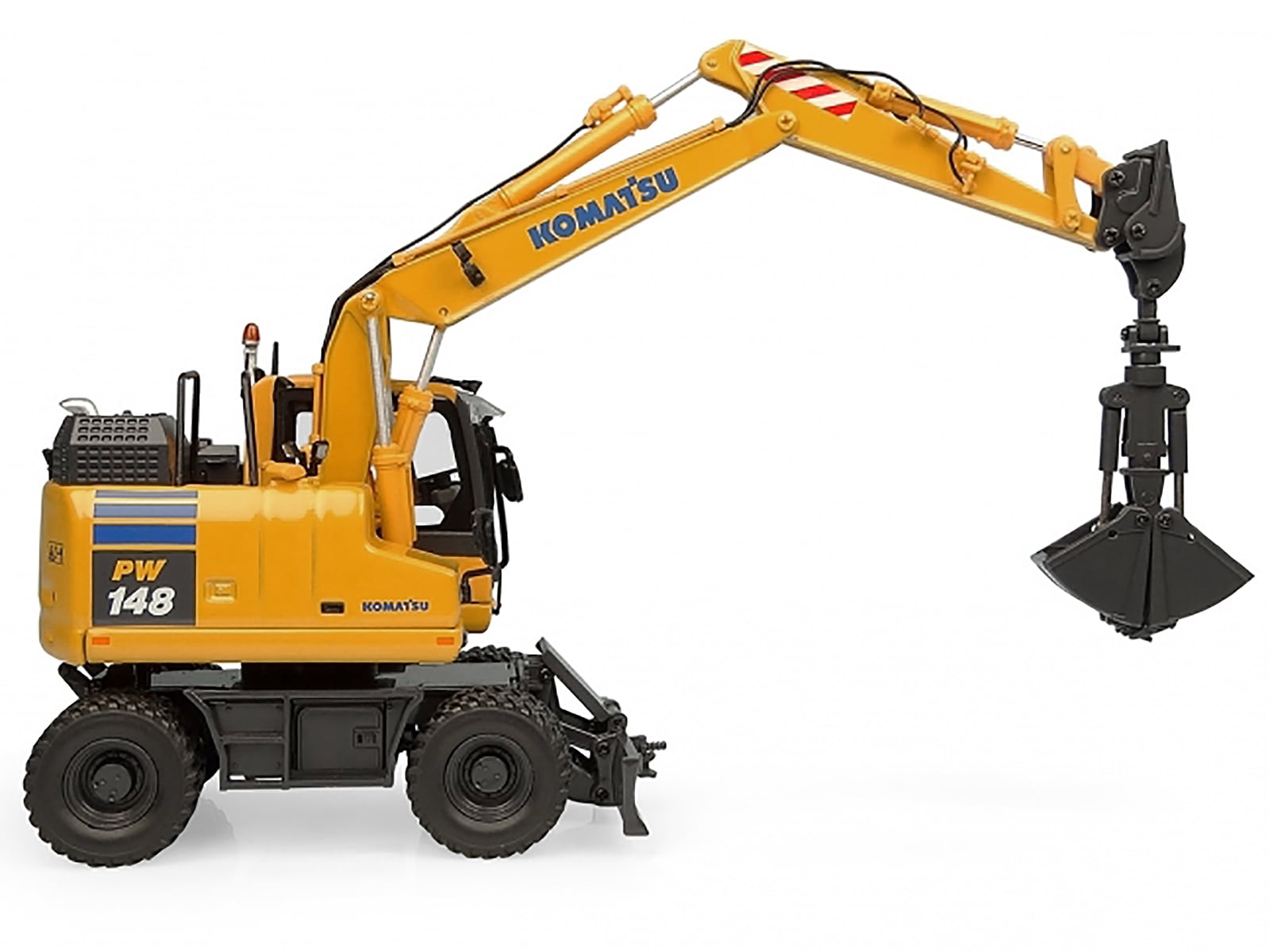 KOMATSU PW148-10 ダイキャストモデル 1/50 Komatsu PW148-11 Wheel Loader Yellow with Standard and Clamshell