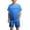 Blue, variant on Little Boys' 2 Piece Outfits Short Sleeve Gradient Letter Print Summer Tee And Shorts Casual Back to School Clothes Size 6-7T