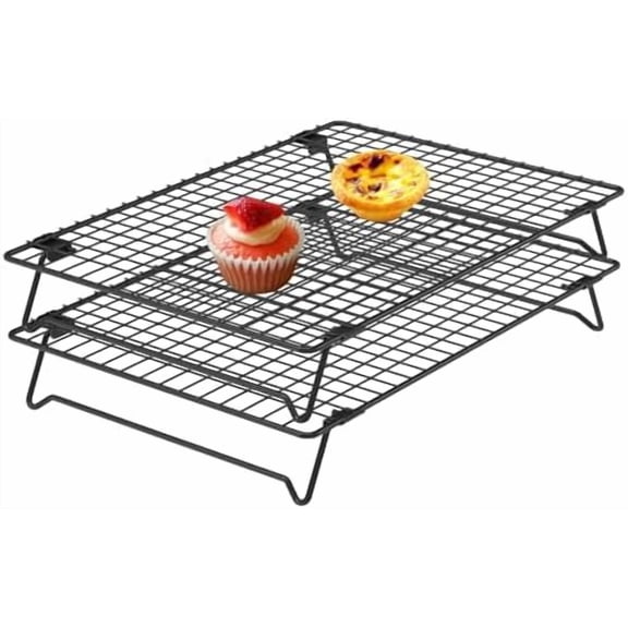 13.4" × 9.4" Stackable Cupcakes Cooling Racks – 2-Pack Nonstick Carbon Steel Baking Racks with Collapsing Legs, Perfect for Cooking, Roasting, Grilling, Drying & Cooling Cookies$ – Home Decor