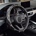thumbnail image 3 of Diamond Soft Leather Steering Wheel Cover with Bling Bling Crystal Rhinestone, 15 inch Universal Anti-slip, 3 of 5