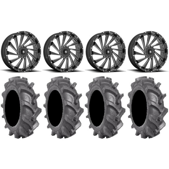 MSA Blade 22" Wheels Milled 40" BKT AT 171 Tires Can-Am Maverick X3 / Honda Pioneer 1000 / Talon