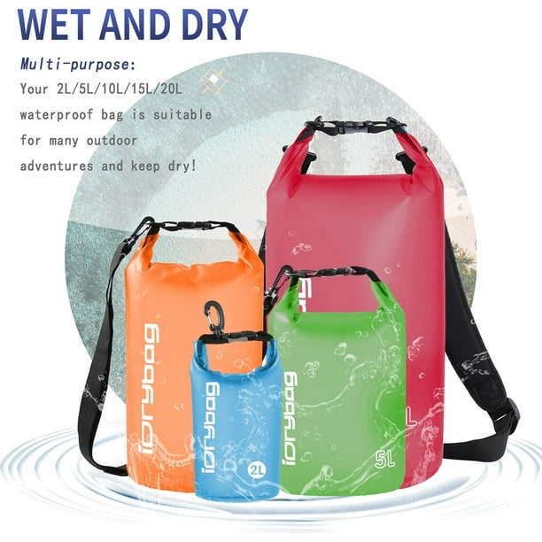 AIMTYD Clear Dry Bag Waterproof Floating 2L/5L/10L/15L/20L, Lightweight Dry  Sack Water Sports, Marine Waterproof Bag Roll Top for Kayaking, Boating,  Canoeing, Swimming, Hiking, Camping, Rafting 