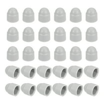 Uxcell Nut Protection Cap, 30Pcs M6x10x14mm - Plastic Hexagonal Screw Protection Cap, Dome Acorn Hex Head Bolt Covers (Grey)