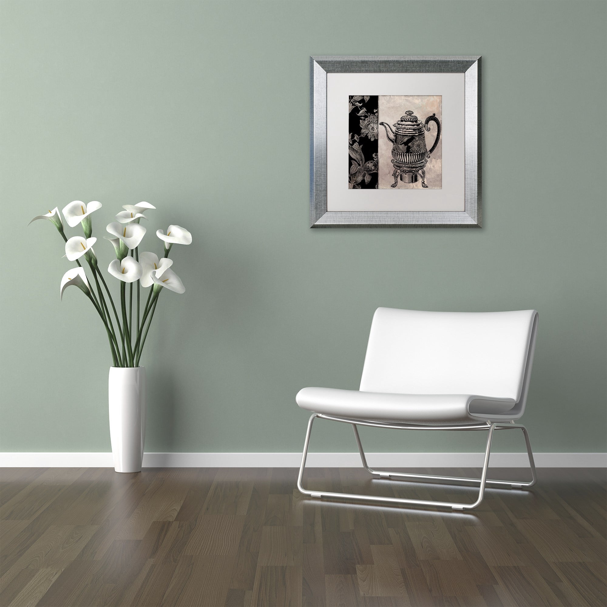 Trademark Fine Art "Victorian Table III" Canvas Art by Color Bakery White Matte, Silver Frame
