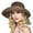 Coffee, variant on CPNG Women Bowknot Straw Sun Hats Wide Brim Ribbons Roll Up Bucket UPF 50+ Foldable Floppy Sun Hat with Strap Protection Summer Beach Hat