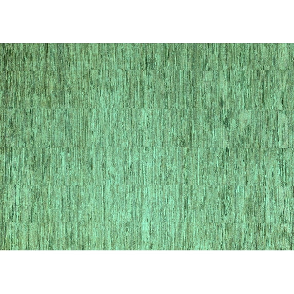 Ahgly Company Indoor Rectangle Solid Turquoise Blue Modern Area Rugs, 2' x 4'