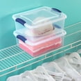thumbnail image 3 of Sterilite Small Latching Storage Bin, 15 Quart Clear Plastic Storage Container with Clear Lid, Blue Latch, 3 of 6