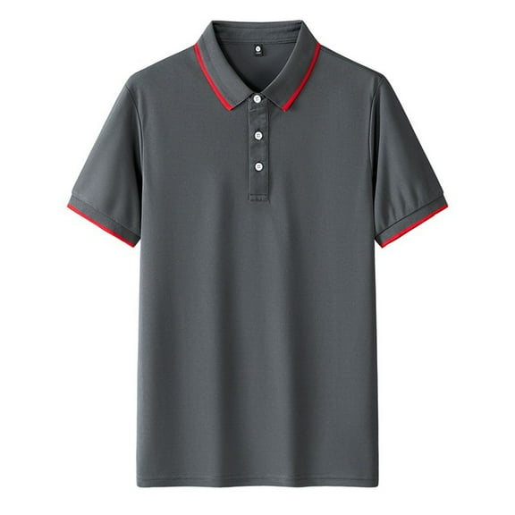 Yaoyar Mens Fashion Tops Solid Color Short Sleeve Lapel Casual Shirt Loose Short Sleeve Shirt Lightweight & Breathable for Casual Style