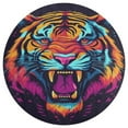 thumbnail image 3 of Tiger Animal Graffiti Washable Round Rug -Circle Area Rugs for Nursery Bedroom, Vintage Non Slip Non Shedding Low Pile Carpet for Living Room Coffee Table Entryway, 3 of 6