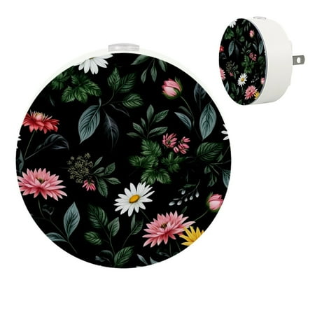 

YZUOUZY Night Light Nightlight Small Bedside Lamps Set of 2 Chrysanthemum Flowers Autumn