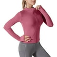 thumbnail image 2 of Sentmoon Chandails Rafraîchissants pour Femmes Séchage Rapide Hauts d'Entraînement pour Femmes Manches Longues Col Rond avec Fermeture Éclair Doux Coupe Régulière Chandails de Golf pour Femme pour la Pêche et l'Extérieur Rouge m, 2 of 7