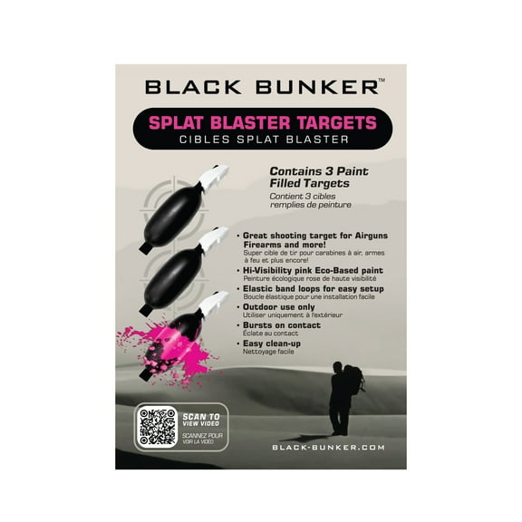 Black Bunker Splat Blaster Shooting Targets, 3 Pack
