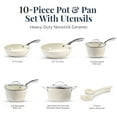 thumbnail image 2 of Gotham Steel Hammered Cream 10 Piece Ceramic Nonstick Cookware Set with Lids and Utensils – Oven & Induction Safe, 2 of 8