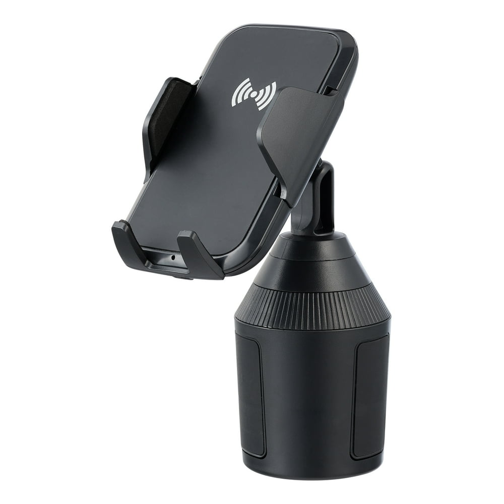 onn. Cup Holder Phone Mount with Wireless Charger