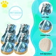 thumbnail image 5 of GASTROPOD 4Pcs Dog Booties,Winter Plush Fleece Warm Dog Booties and Paw Protectors,Dog Boots for Snow Running,Blue, 5 of 7