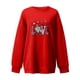 thumbnail image 4 of Moda mujer estampado o-cuello pulóver Tops manga larga cómoda blusa sudadera Pompotops  gfhjh15933, 4 of 4