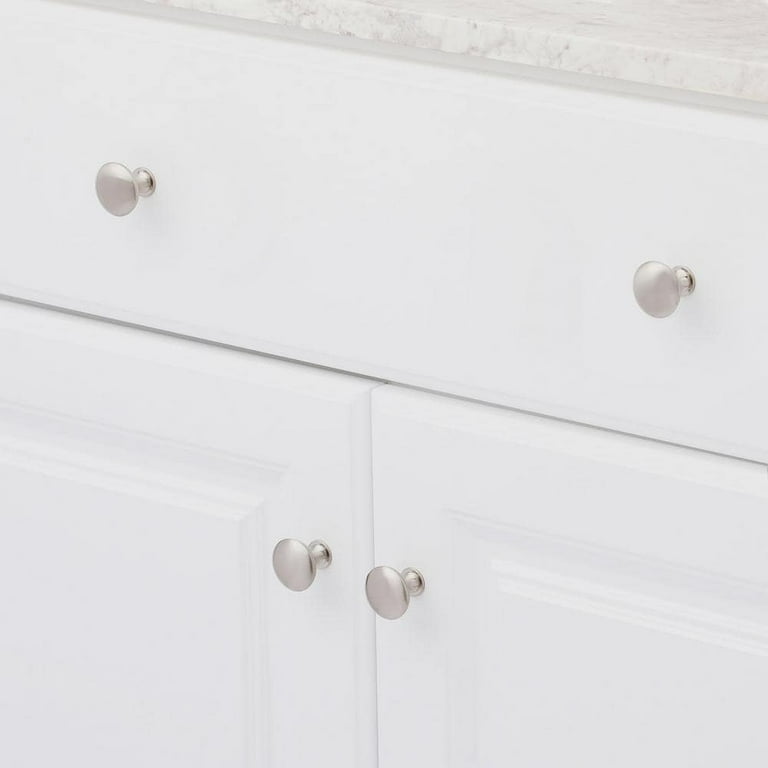 1-1/5 in. (30 mm) Brushed Nickel Cabinet Knob (10 per Pack) 1-1/5 in. (30 mm) Brushed Nickel Cabinet Knob (10 per Pack)