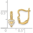 thumbnail image 4 of 14K Yellow Gold Madi K Cz Double Heart Hoop Earrings Made In China gk1060, 4 of 5