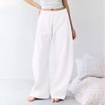 thumbnail image 5 of YOZGXEG Wide Leg Pants Women Women Wide Leg Interior Baggy Casual Barrel Elastic Waist Athletic Sweatpants White S-3Xl, 5 of 7