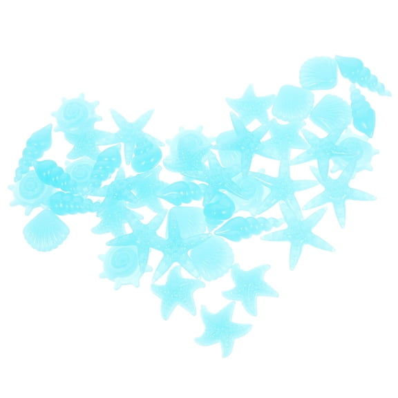 LOLIPPYY 100Pcs Sky Blue Aquarium Rocks Glow in The Dark for Pond Walkway and Flower Bed