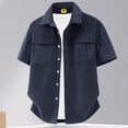thumbnail image 2 of LIaqionyy Big and Tall Shirts for Men Short Sleeve Button down Casual Breathable Hiking Summer Tees Shirt with Pocket, 2 of 5