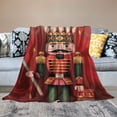 thumbnail image 2 of Chilfamy Nutcracker Cane Detailed Throw Blanket for Couch Sofa Bed Office Travel Camping School Flannel Blanket Super Soft for All Seasons 3 Sizes 60x80in, 2 of 6