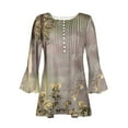 thumbnail image 4 of Women Blouse 3/4 Sleeve Petite, White Blouse for Women Dressy Elegant Womens Sports Tops Set Spring Crop Tops for Women 2026 Spring Outfits, 4 of 5