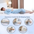 thumbnail image 3 of Knee Pillow for Back Sleeping, Half Moon Memory Foam Bolster Pillow for Legs, Under Knee Pillow for Back & Hip Pain Relief, Ankle & Foot Comfort, Machine Washable Cover,Black, 3 of 8