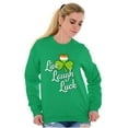 thumbnail image 3 of St Patricks Day Live Laugh Luck Women Crewneck Sweatshirt Brisco Brands S, 3 of 6