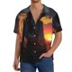 thumbnail image 1 of Fotbe Sunset Western Cowgirl Camisa Estampada de Manga Corta para Hombre, Casual de Verano, Estilo Playero, Sin Arrugas-Large, 1 of 5