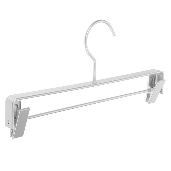 unbranded Pants Hangers With Clips Skirt Hangers Aluminum Alloy Heavy Duty Pants Skirt Slacks Hangers Trousers Hangers Metal Trouser Clip For Jeans Clothes Space Saving