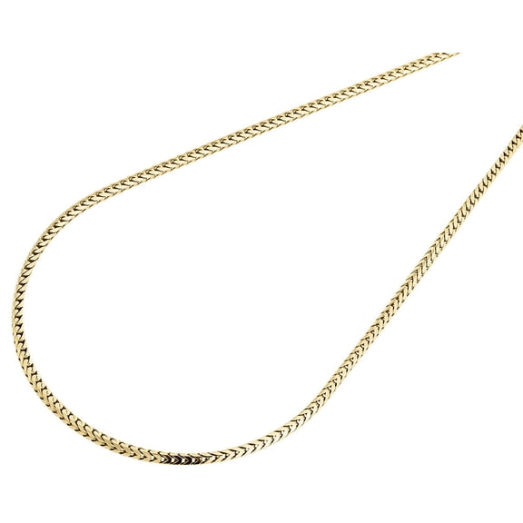 10K Yellow Gold Closed Link 3D Solid Franco Chain 1.80mm Necklace 26 Inches